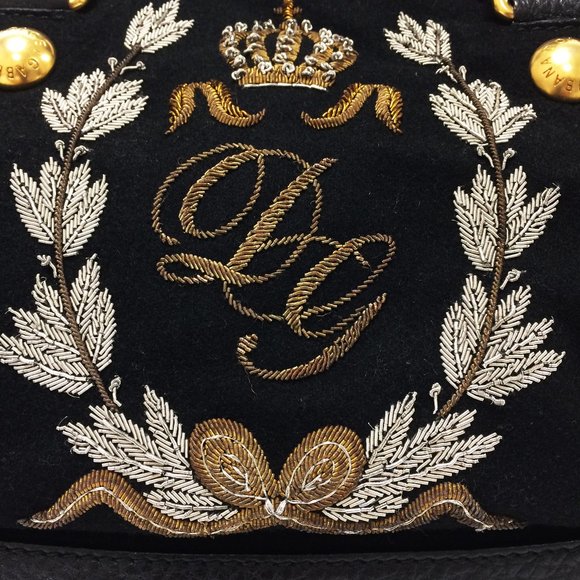 Vintage Dolce & Gabbana Black Embroidered Shoulder Bag - Picture 7 of 12